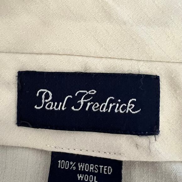 Paul Fredrick Worsted Wool Pleated Dress Pants Gray Mens‎ 38x32 Business Work - Picture 3 of 5